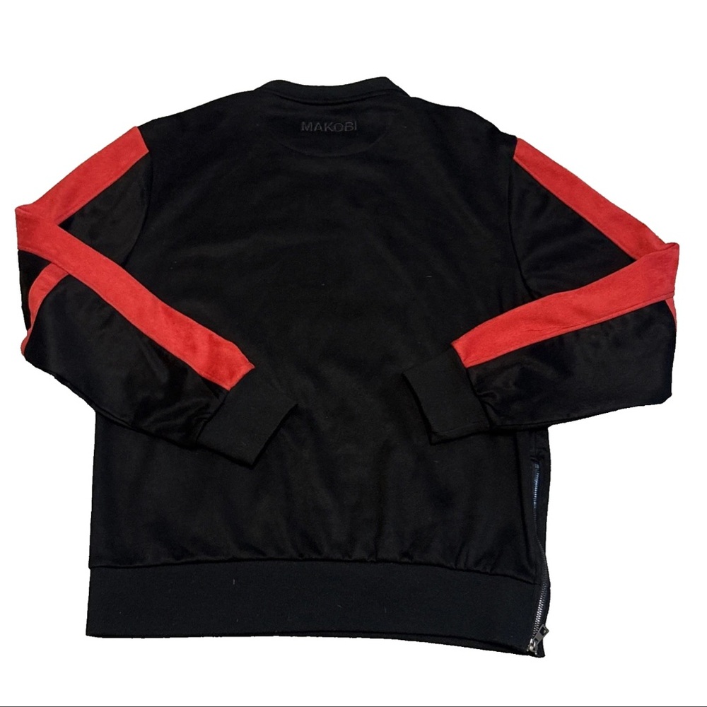 Makobi jeans USA men’s Soft studded lion Side Zip Heavy Sweatshirt y2k Sz LARGE - Picture 5 of 12